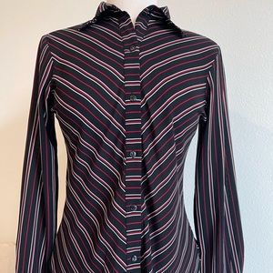 NWOT Jordan Blue Label waist flattering  polyester long sleeve  blouse size S